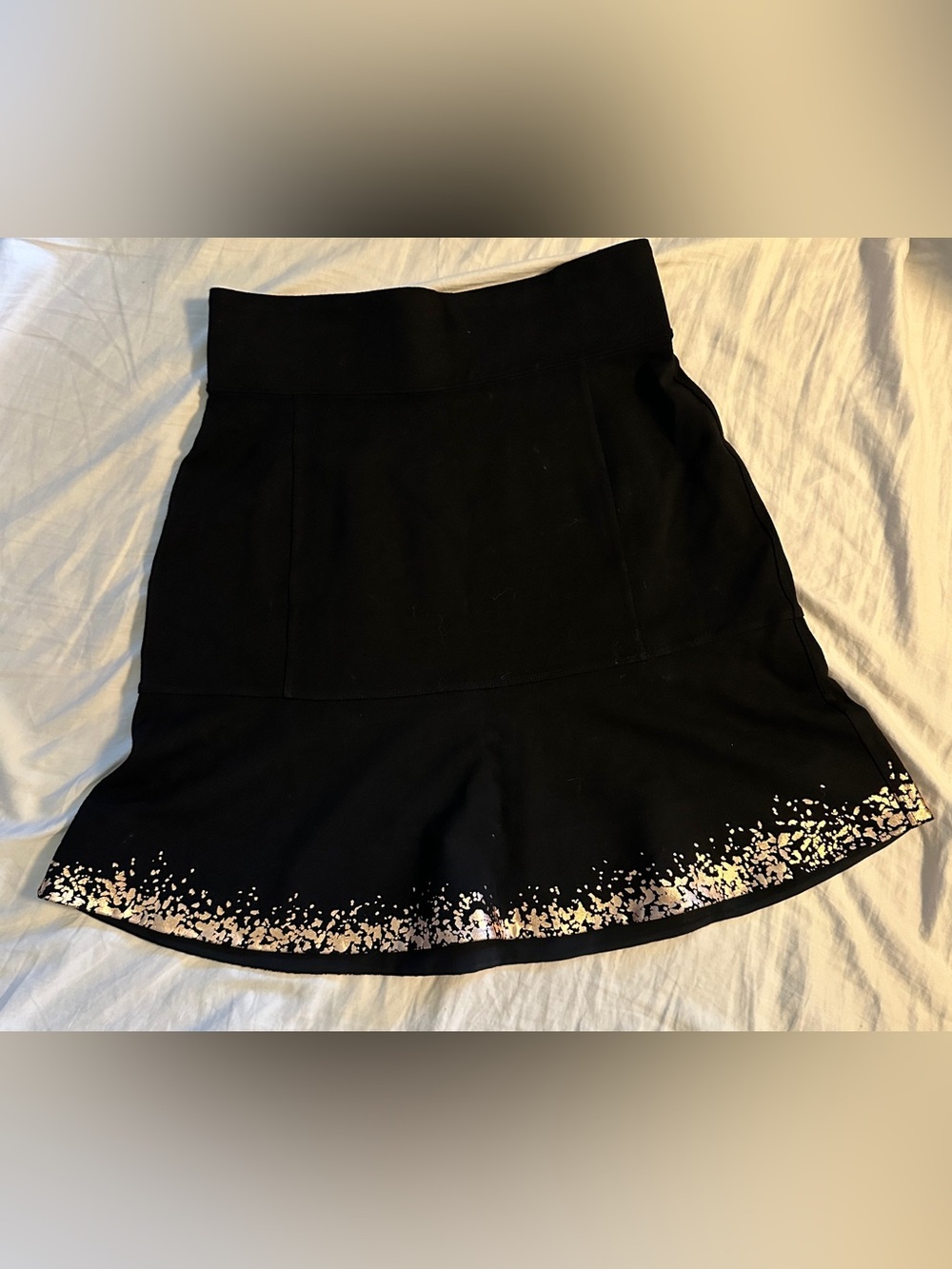 Women's Black Kit and Ace Skirt with Metallic Hem Accent